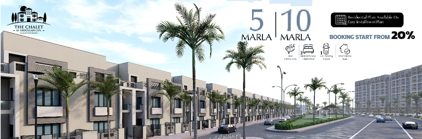 Experience dream living at affordable prices by buying fully furnished chalet villas of 5 Marla, 10 Marla, and 1 Kanal in full payment or installments.